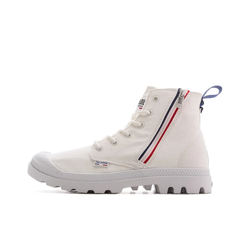 Palladium Pampa Wear Resistant Slip Resistant High Top Canvas Shoes Unisex White