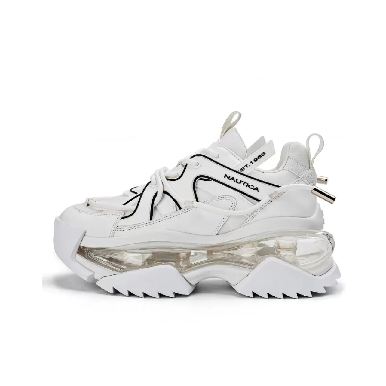 NAUTICA Slip Resistant, Abrasion Resistant, Breathable, Height Increasing Low Top Chunky Sneakers Women's