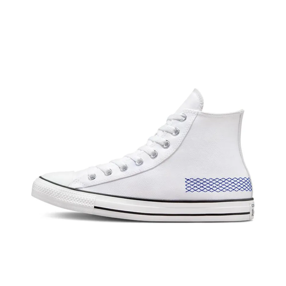 Converse Chuck Taylor All Star High Top Retro Sports Skateboarding Shoes White Blue