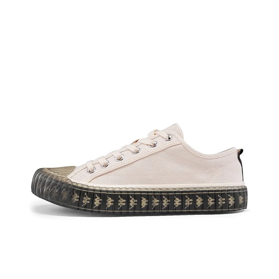 Kappa Anti Slip Wear Resistant Low Top Canvas Shoes Unisex Ecru