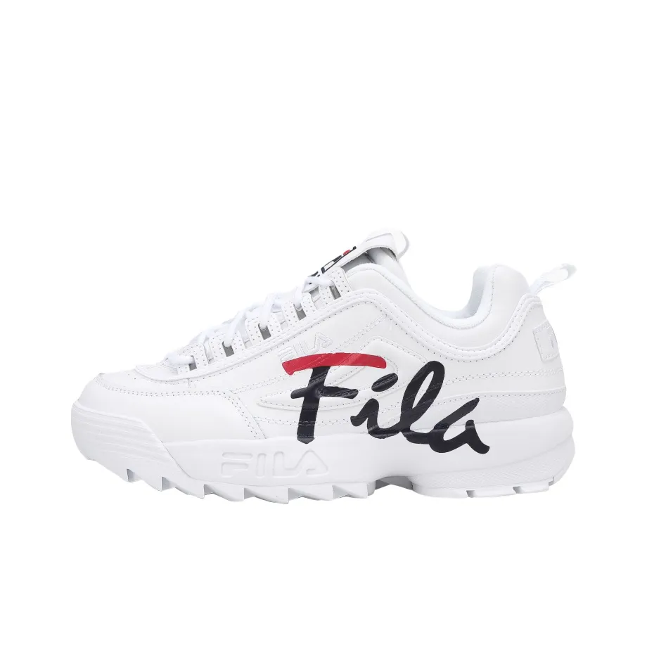 FILA Disruptor 2 Low Топ Толстоподошвенные кроссовки Унисекс Белый черный красный Корейский стиль