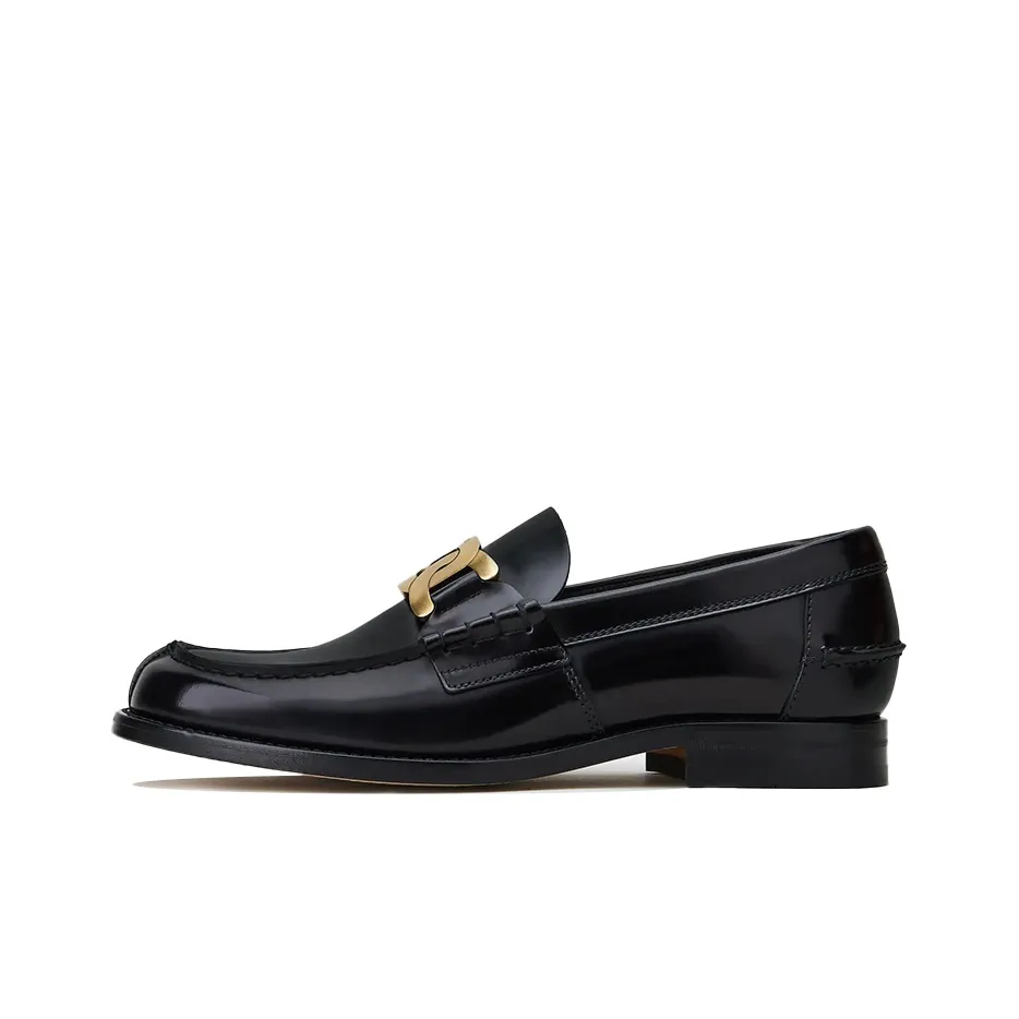 TOD'S Chain Detailed Logo Engraved Loafers