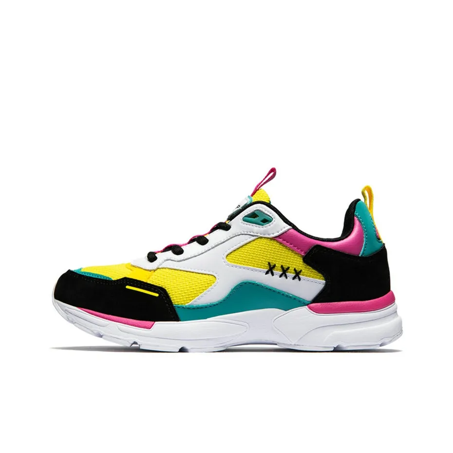 XTEP Little Air Cushion Low Top Chunky Sneakers Women's Yellow Black