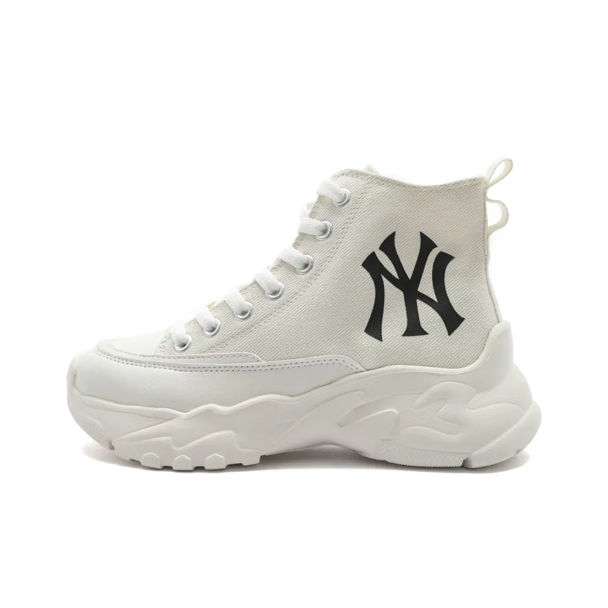 Mlb Base Logo Chunky High Нью-Йорк Янкис Устойчивые к истиранию Высокие Кеды Унисекс Белый