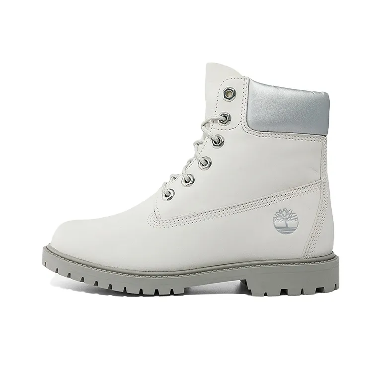 Timberland Heritage 6 Inch Boots 'White Nubuck And Silver' Women's
