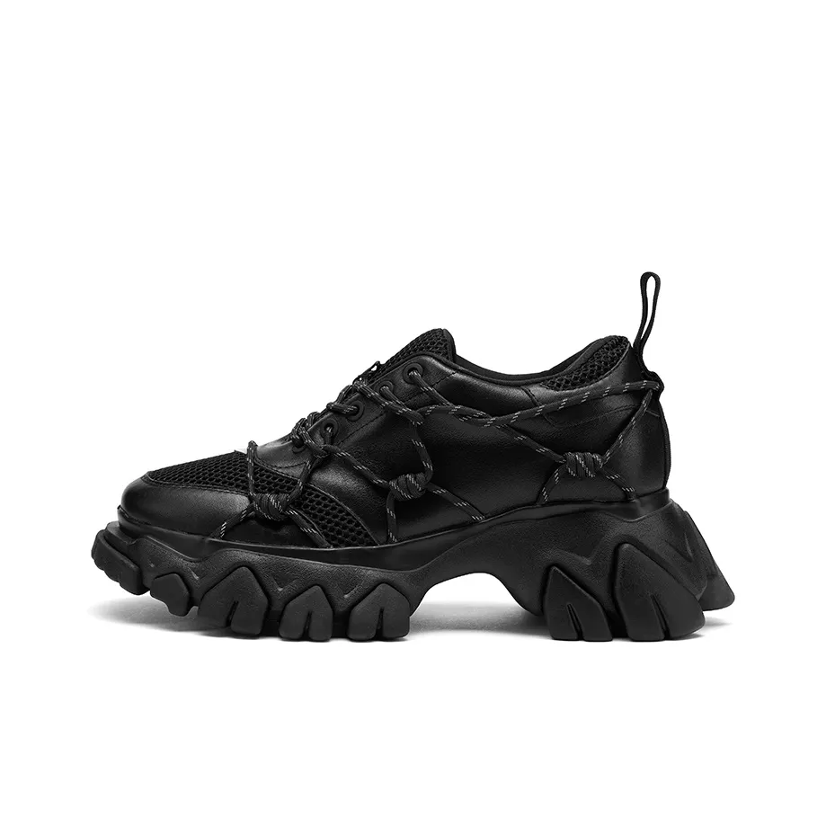 ANGEL CHEN Chunky Sneakers Unisex Low Top Black