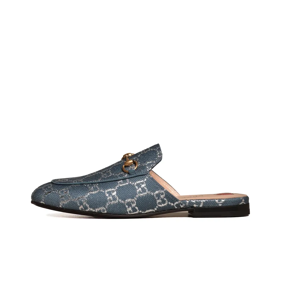 GUCCI Slip Resistant Closed Toe Slippers Women's Blue
