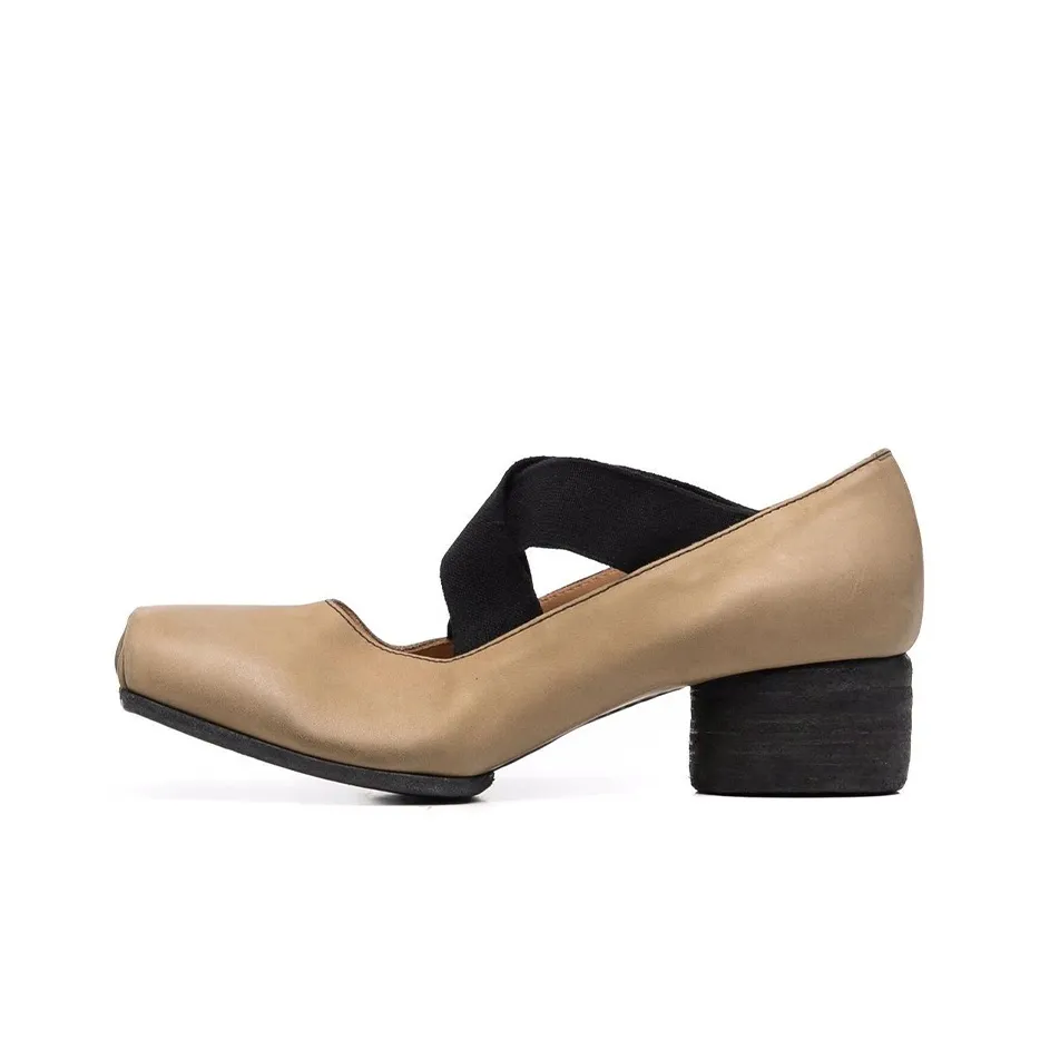 UMA WANG Square-toe Leather Ballerina Shoes