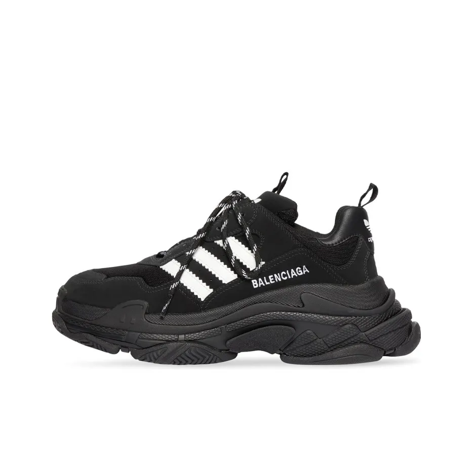 Balenciaga X Adidas Triple S Black White Women's