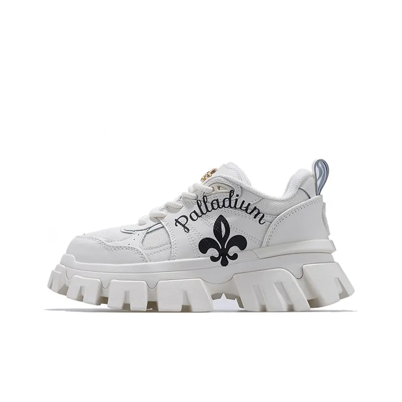 Палладий Paladin Tire Обувь Противоскользящая Устойчивая к износу Низкий Топ Винтажные Массивные Кроссовки Женские Черный Белый