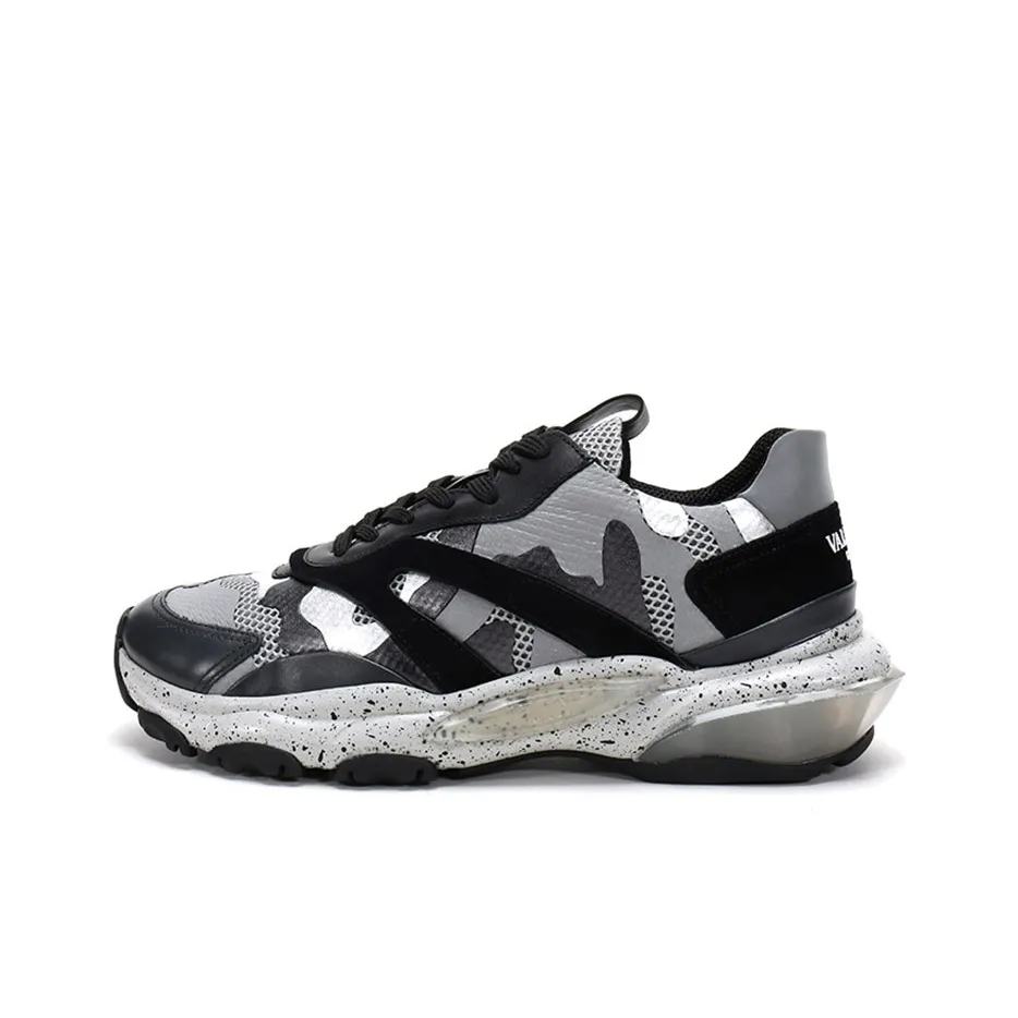 Valentino Bounce Low Top Chunky Sneakers Men's Silver Black