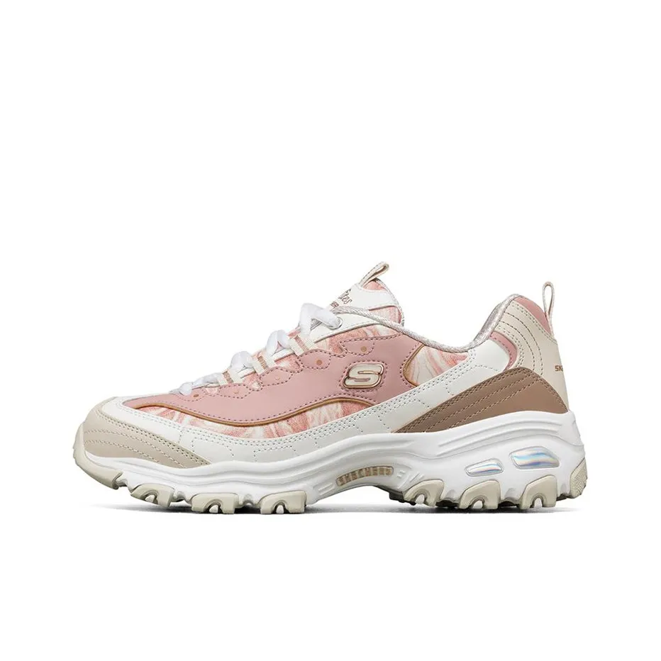 Skechers D'LITES 1.0 Low Top Chunky Sneakers Women's Pink White