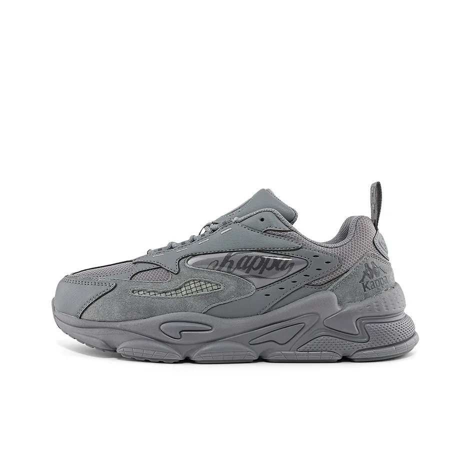 Kappa Non-slip Wear-resistant Shock Absorption Low-Top Chunky Sneakers Unisex Contour Gray