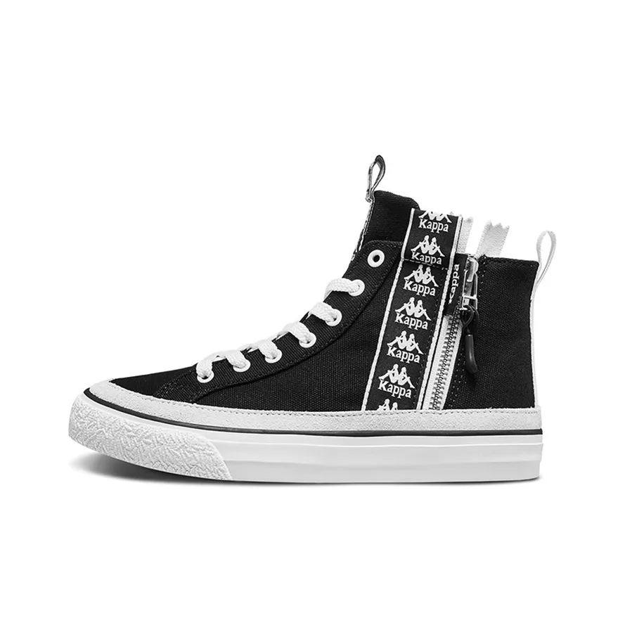 Kappa Anti Slip Wear Resistant High Top Canvas Shoes Unisex Black