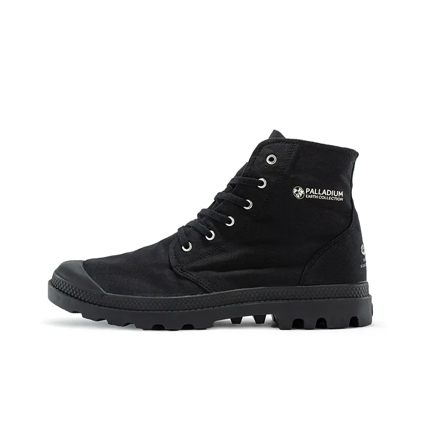 Palladium Pampa Hi Organic II Низкий Устойчивый к истиранию Дышащий Высокий Топ Кеды Унисекс Черный