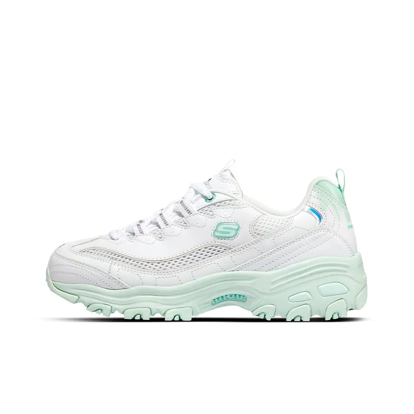 Skechers D'LITES 1,0 D'LITES 3,0 'Лимон Paradise' Амортизация Низкий Топ Толстая Подошва Женские Зеленый