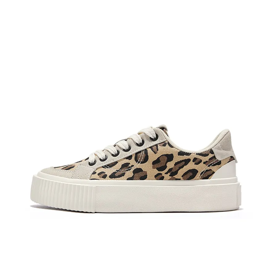 Feiyue Low Top Canvas Shoes Women's Leopard Print Gray Фэйюэ Низкие Кеды Женские с Леопардовым Принтом Серые