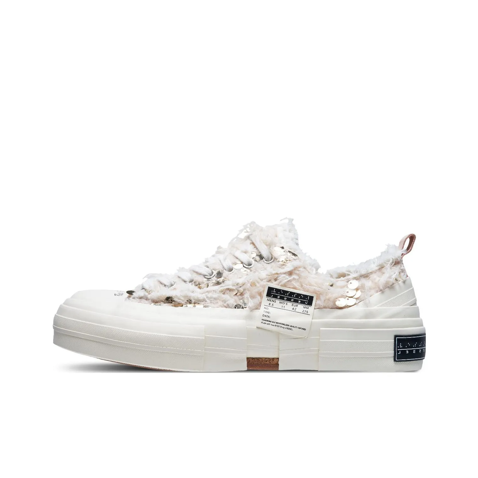 VESSEL Swan Heart Low Top Canvas Shoes Unisex White Gold