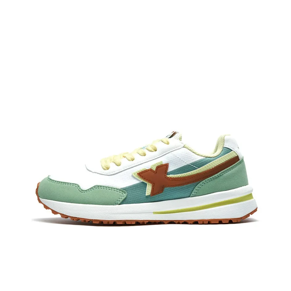 XTEP Cushioning Anti Slip And Wear Resistant Low Top Chunky Sneakers Women's White Green