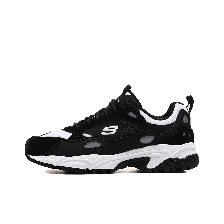 Skechers Stamina Амортизация Износостойкие Низкие Кроссовки Мужские Черные Белые