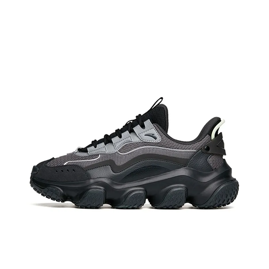 Anta Life Collection Continent White 2.0 Cushioning Low Top Chunky Sneakers Men's Gray Black