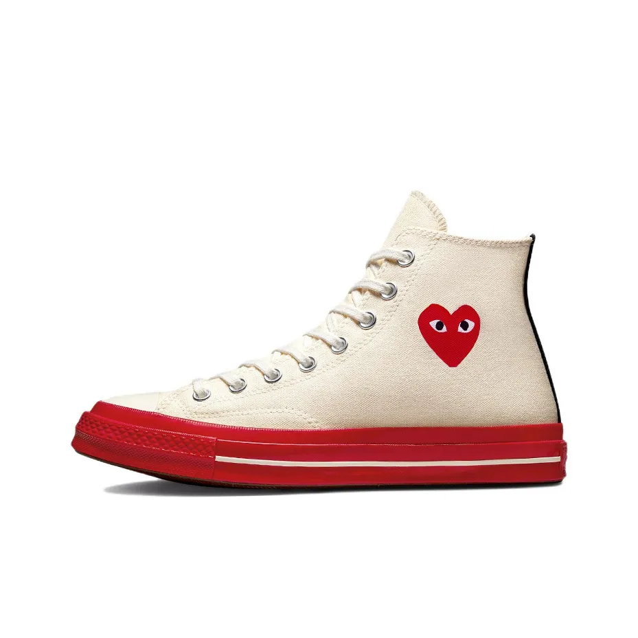 Converse Chuck Taylor All Star 70 Hi Comme Des Garcons Play Egret Red Midsole