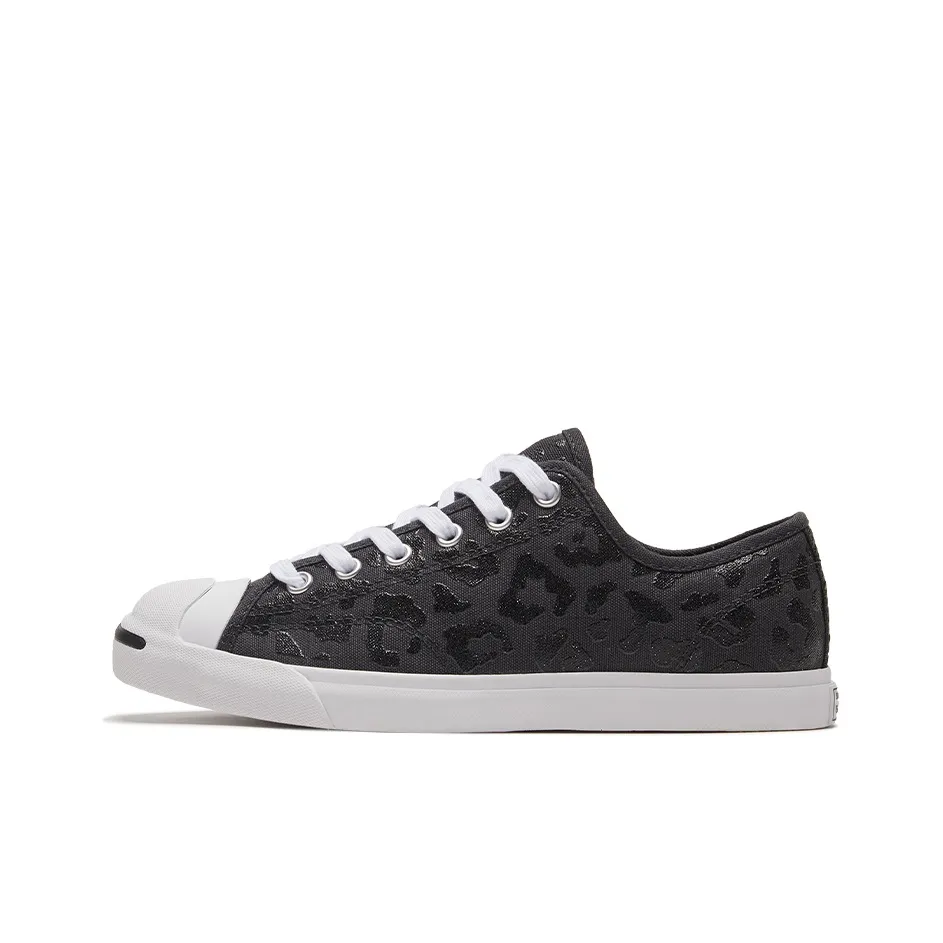 Converse Jack Purcell Lp Low Sole Trendy Retro Casual Sneakers 'Black White' Women's
