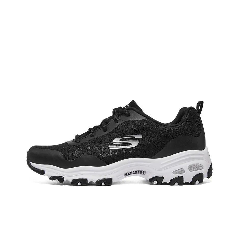Skechers D'Lites 1.0 Low Dad Shoes Gs Black/White Women's