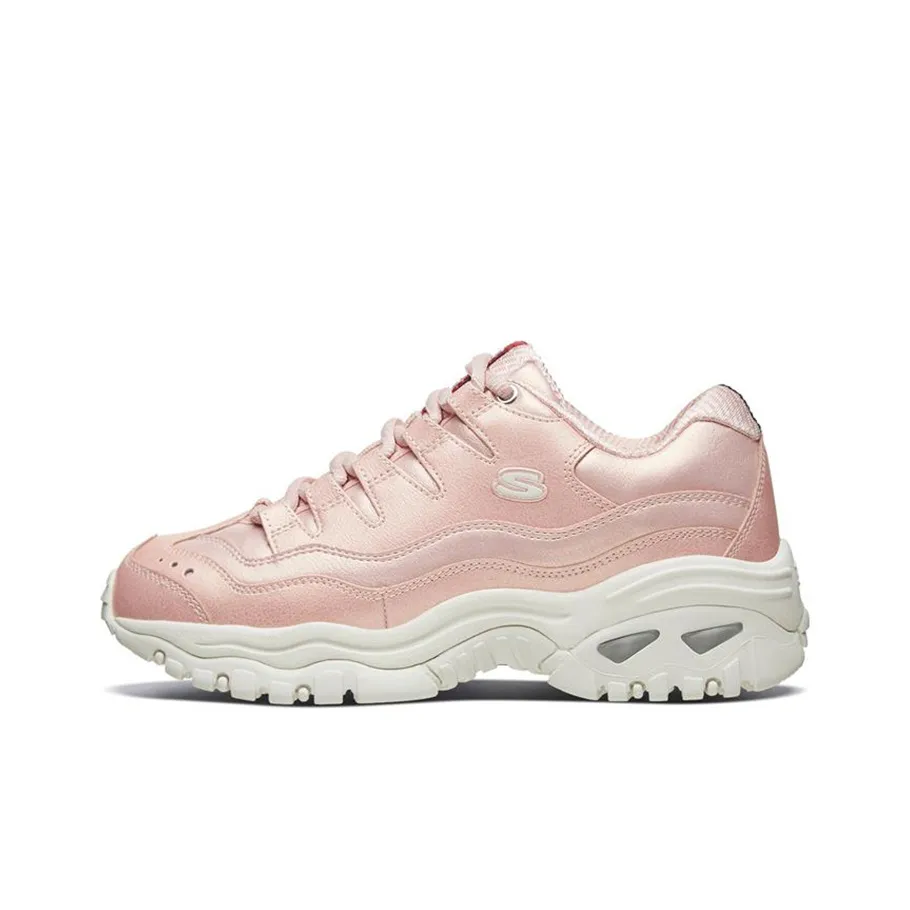 Skechers Energy Shock Absorbers Противоскользящие Устойчивые к истиранию Дышащие Низкие Топ Кроссовки с Толстой Подошвой Женские Розовые