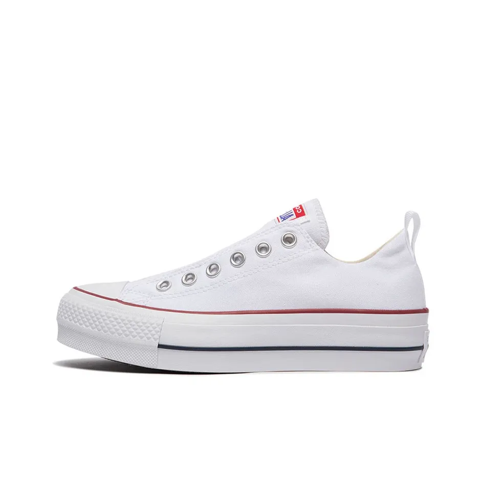 Converse Chuck Taylor All Star Lift Slip Износостойкий и Легкий Низкий Топ Кеды Женские Чисто Белый