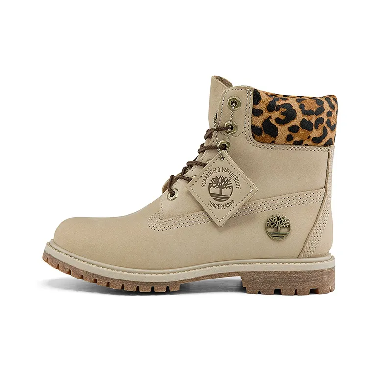 Timberland 6 Inch Safari Cheetah Waterproof Boot 'Ivory Nubuck' Women's