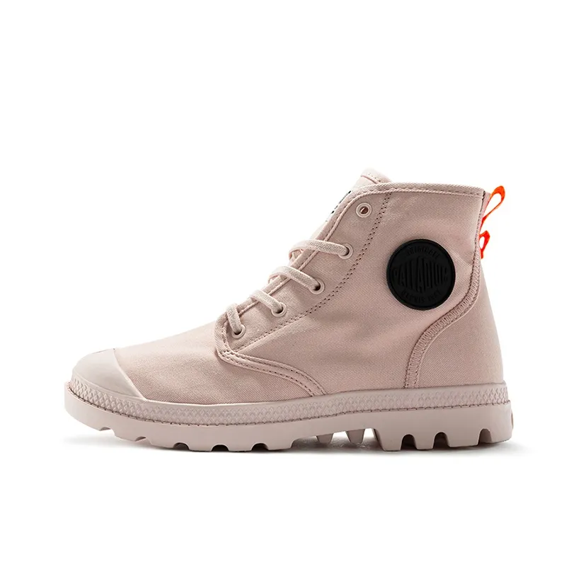 Palladium Pampa Hi Саржа Дышащий Устойчивый к истиранию и абразивам Высокий топ кеды женские Персиково-розовый