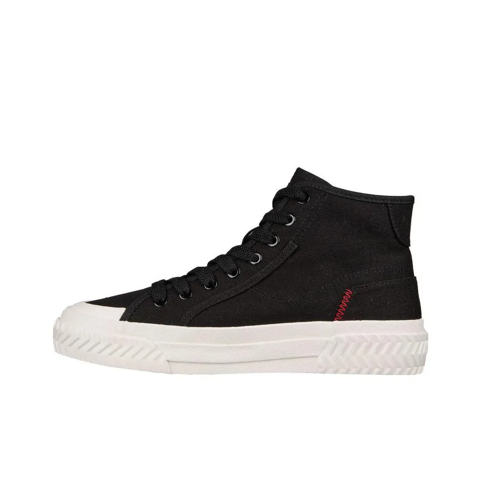 Skechers Street Series Trax Hi Tread High Top Canvas Shoes Women's Black White