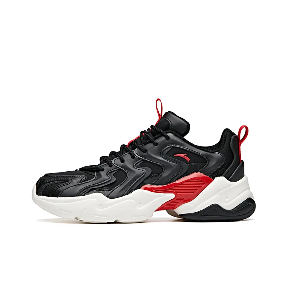 Anta Full Credit Anti Slip Wear Resistant Low Top Chunky Sneakers Men's Black