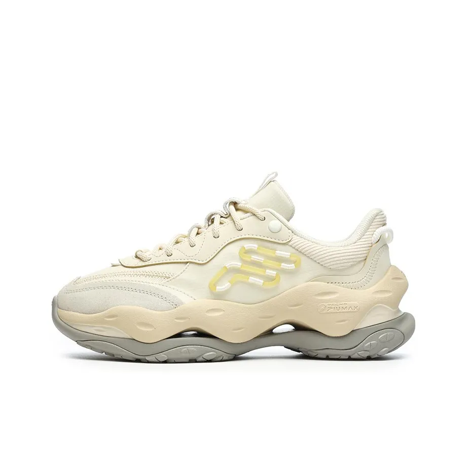 FILA FUSION Сыры Амортизация Износостойкий Низкий Топ Толстая Подошва Кроссовки Женские Облачный Бежевый