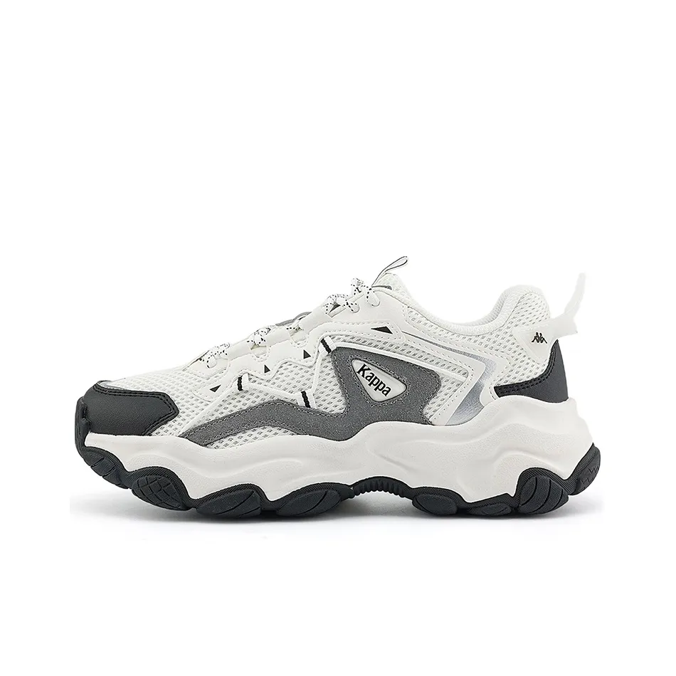 Kappa Low Top Chunky Sneakers Unisex White Black Frost Gray