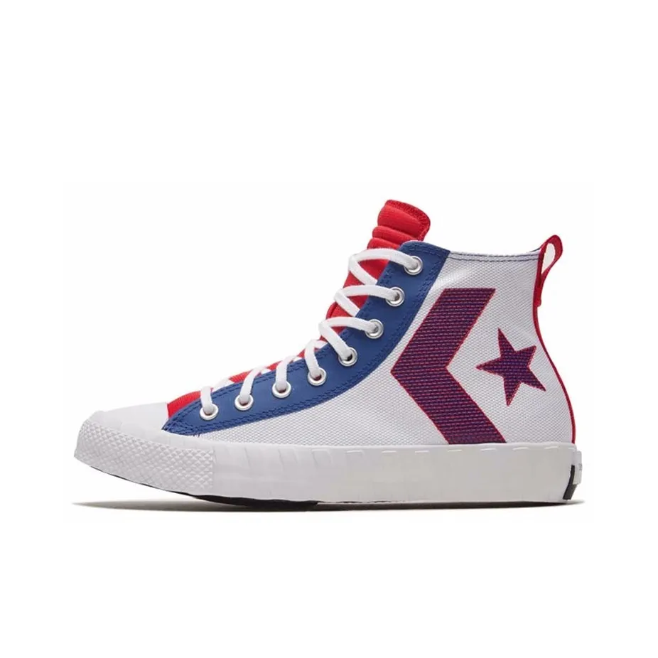 Конверс High Top Кеды Унисекс Белый Синий Красный