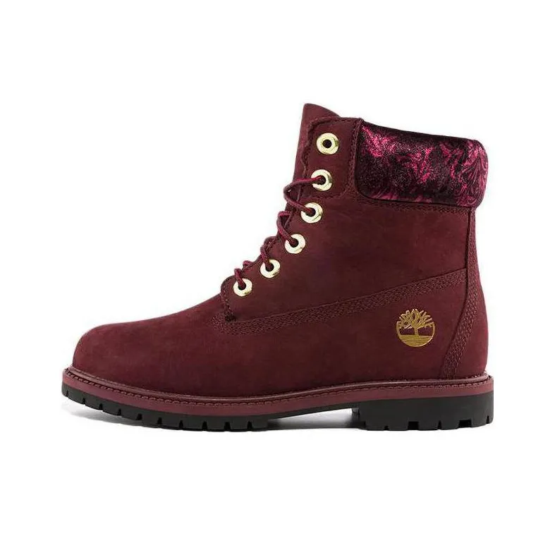 Timberland Outdoor Casual Water Resistant Wear Resistant Short Outdoor Boots Women's Burgundy