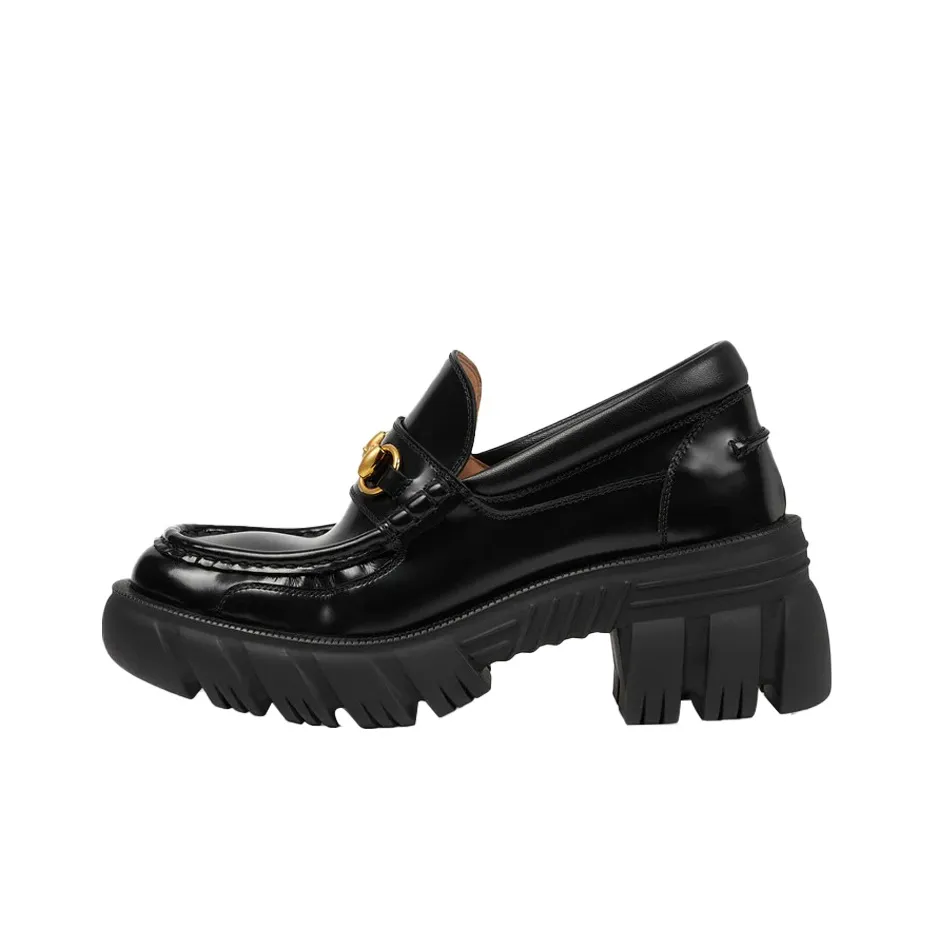 GUCCI Horsebit Loafers Black Women's