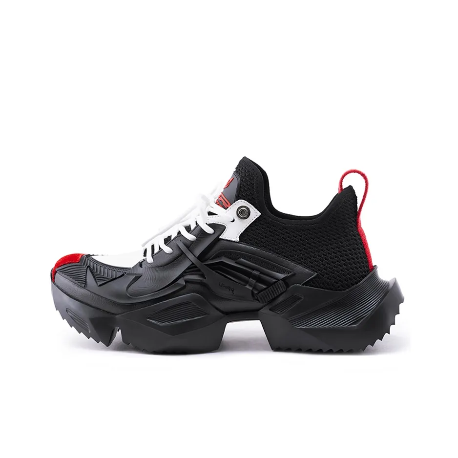 OGR Mecha Classic Chunky Sneakers Unisex Low top Black Red