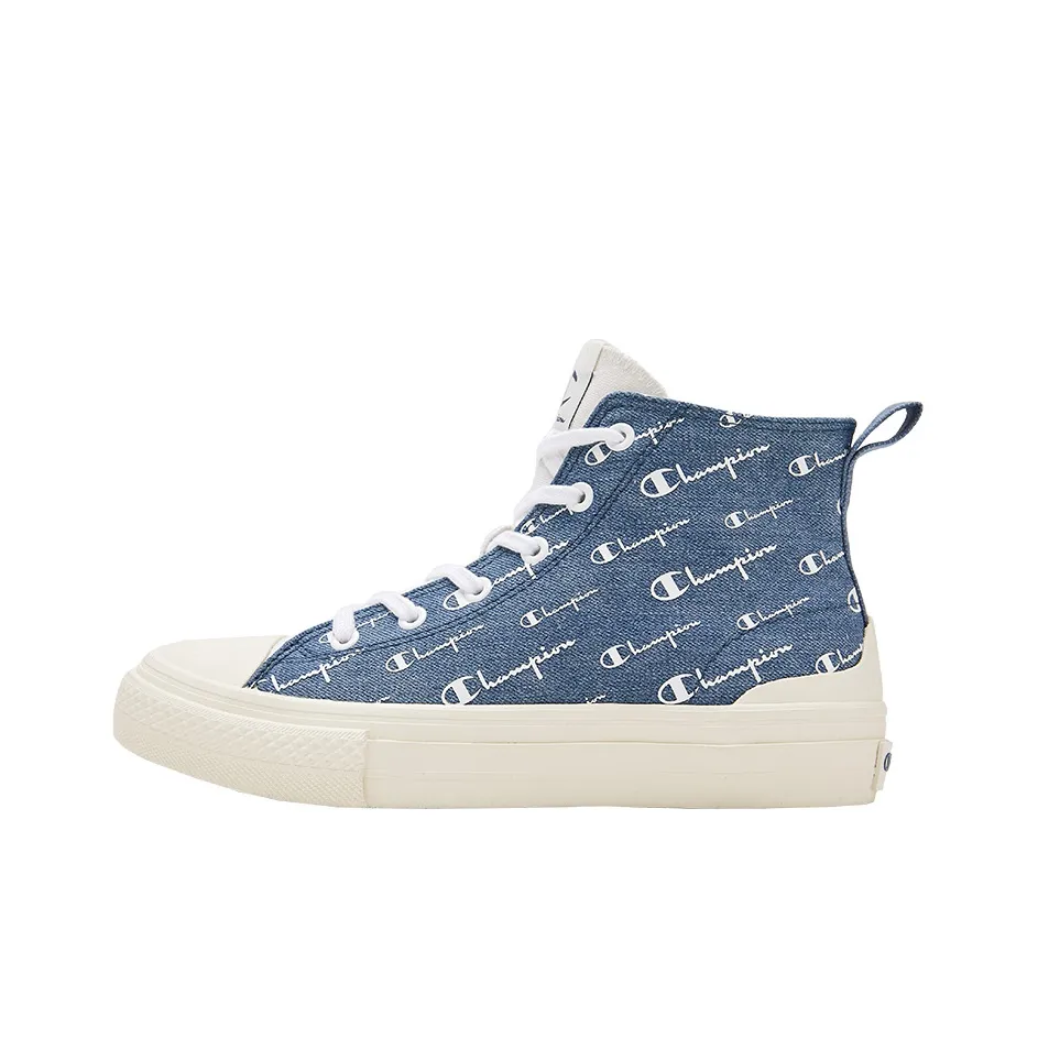 Champion Campus Canvas Shoes Unisex High top Blue