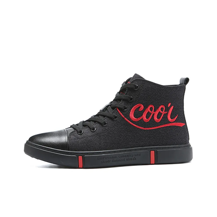YEDANI High Top Canvas Shoes 3.5cm Men's Black