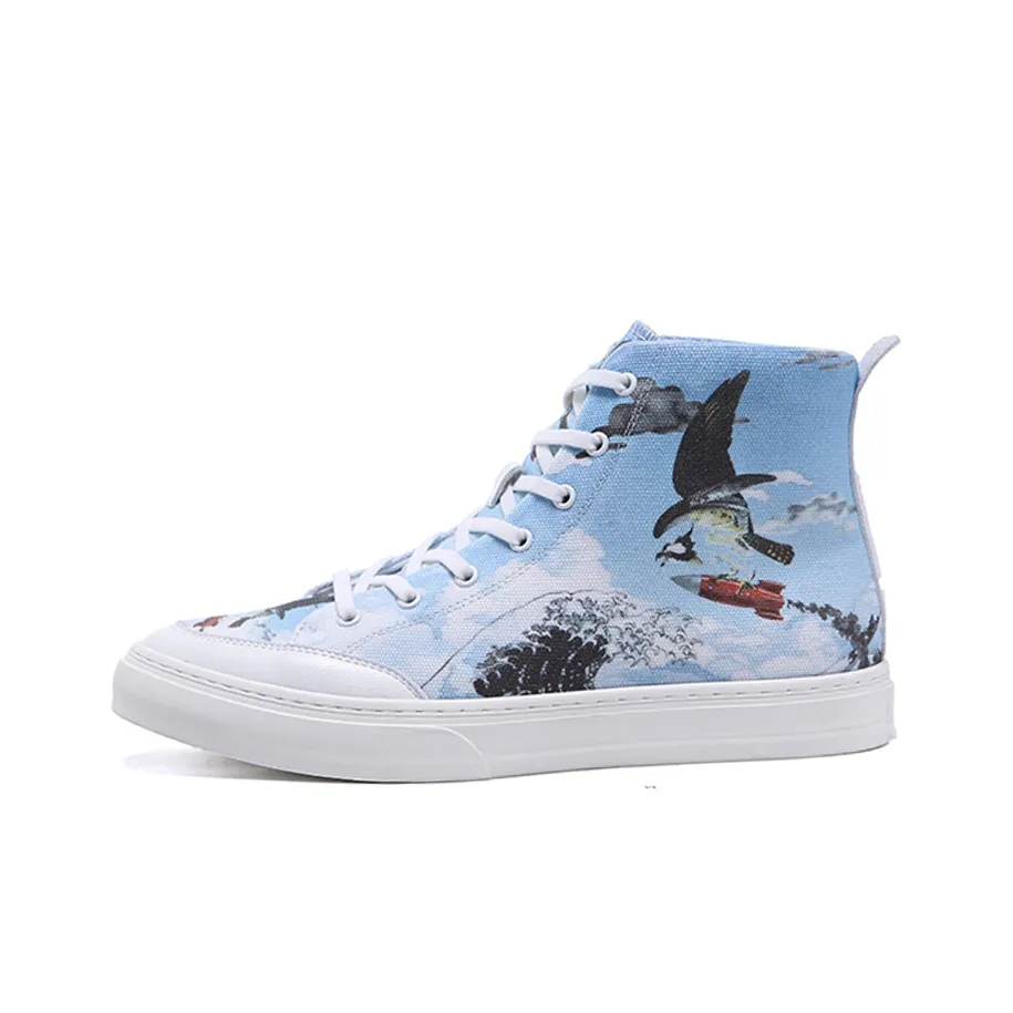 YEDANI High Top Canvas Shoes Men's Blue White Base