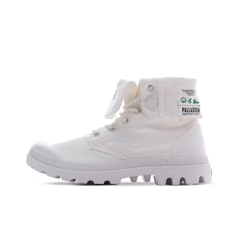 Палладий Baggy Organic Устойчивые к истиранию Высокие кеды Унисекс Белый