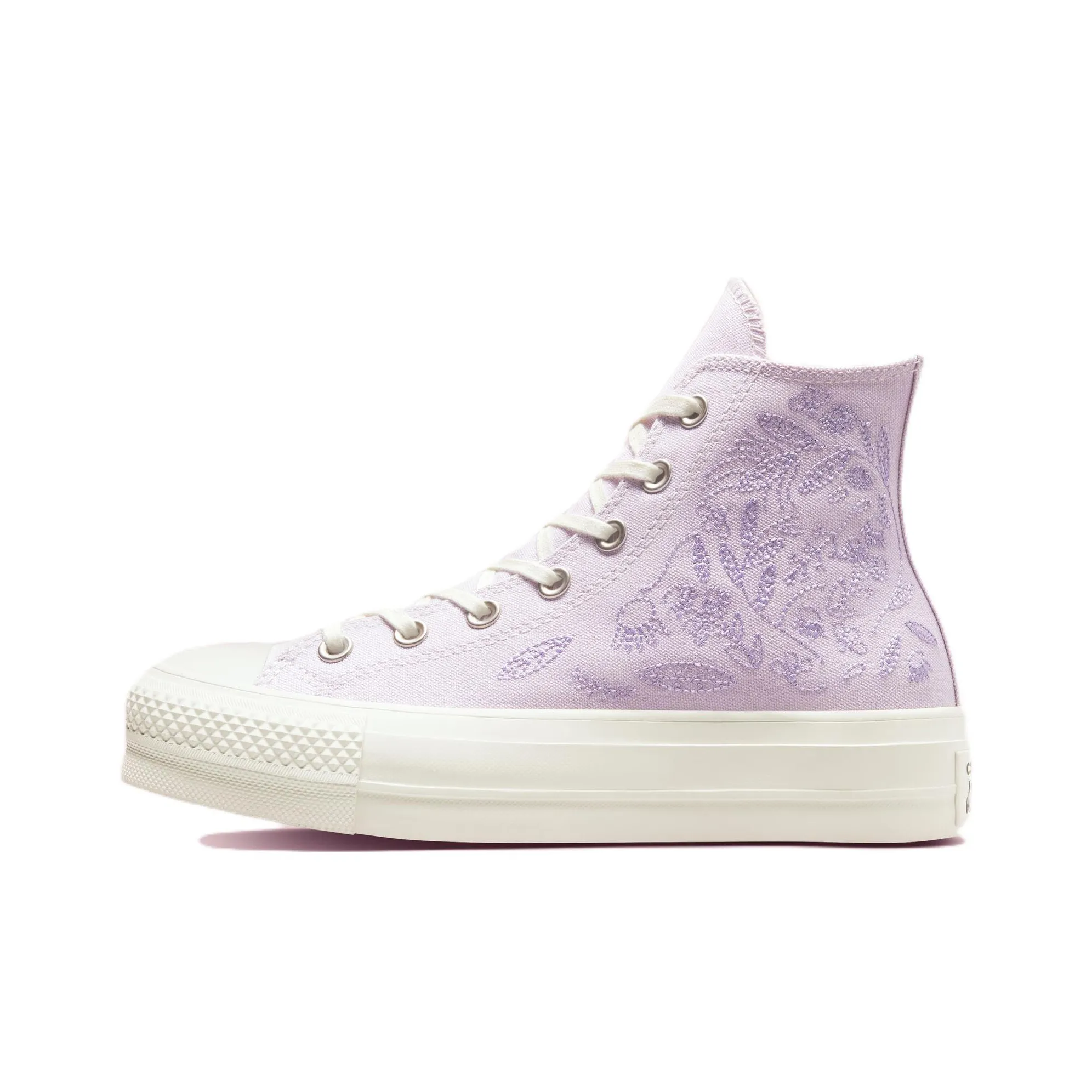 Converse Women's Chuck Taylor All Star Lift Platform High 'Embroidered Floral Pale Amethyst' Women's