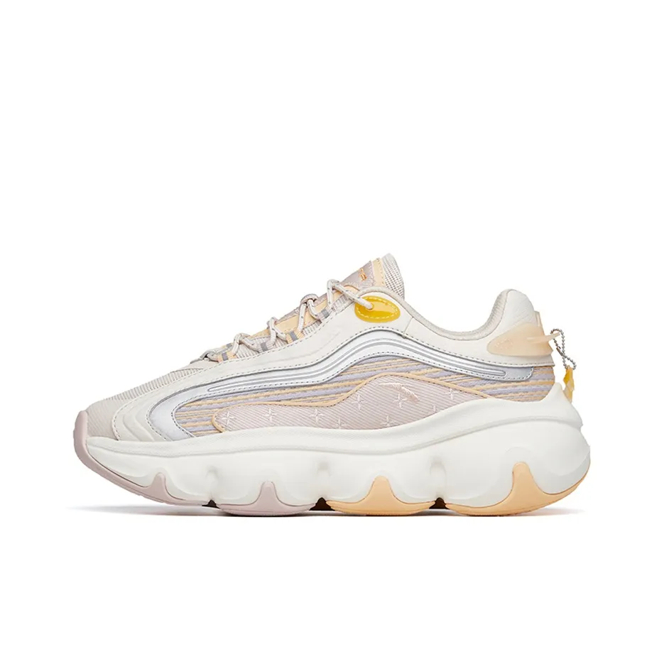 ANTA Амортизаторы Shock Slip-resistant Abrasion-resistant Низкий топ Толстая подошва Кроссовки Женские Розовый Оранжевый