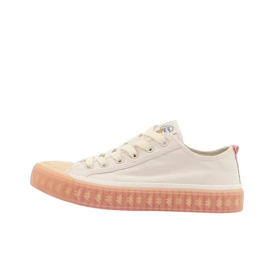 KAPPA Противоскользящие Износостойкие Низкие Кеды Женские Белые Розовые