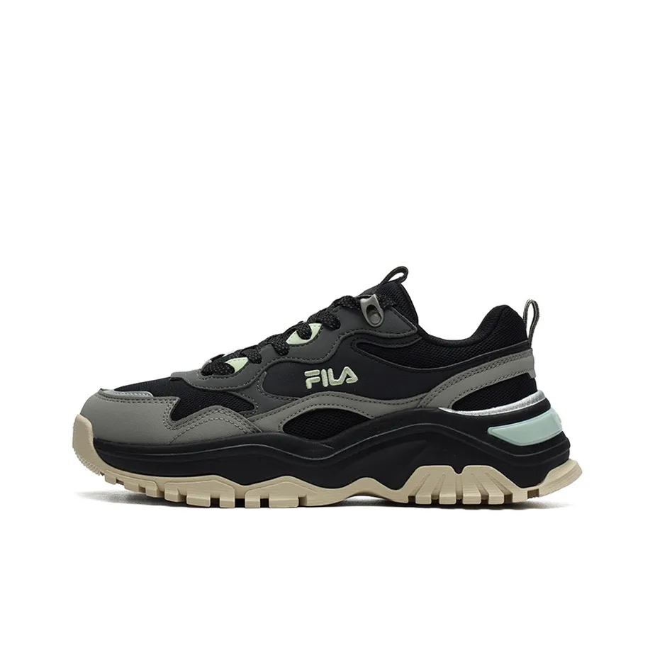 FILA Низкий топ массивные кроссовки женские черные каменные Ridge