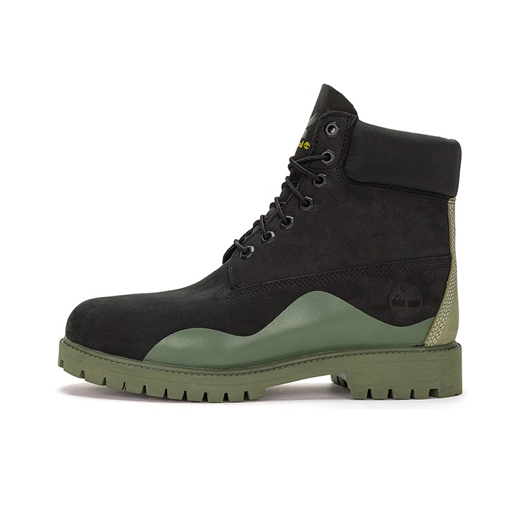 The Timberland Mens City Blazer Mixed-Media Boots in gray canvas