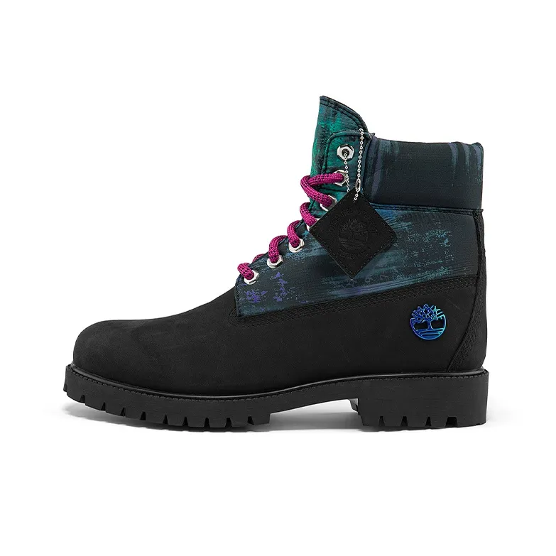 timberland premium Heritage Nl Sky 6 Inch Waterproof Boots 'Black Nubuck With Print'